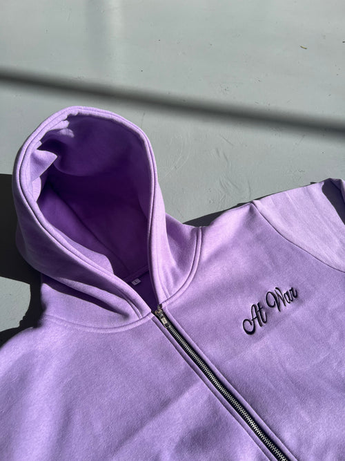 100% cotton Soft Lavender wash - Raised Embroidery