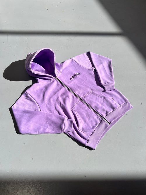 Purple zip-up hoodie